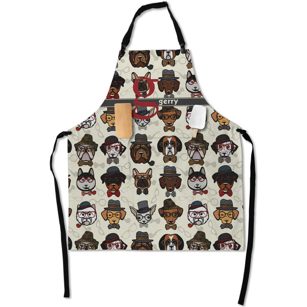 Custom Hipster Dogs Apron With Pockets w/ Name and Initial
