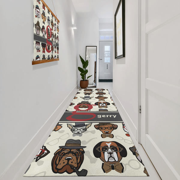 Hipster Dogs Area Rug Sizes - In Context (vertical)