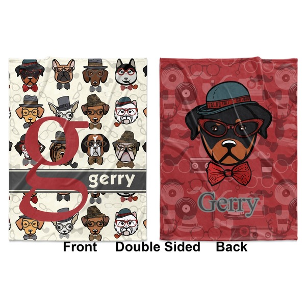Hipster Dogs Baby Blanket (Double Sided - Printed Front and Back)