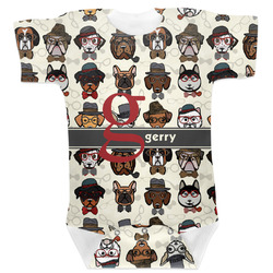 Hipster Dogs Baby Bodysuit 0-3 w/ Name and Initial