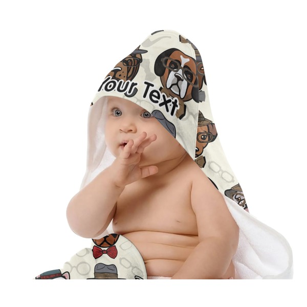 Hipster Dogs Baby Hooded Towel on Child