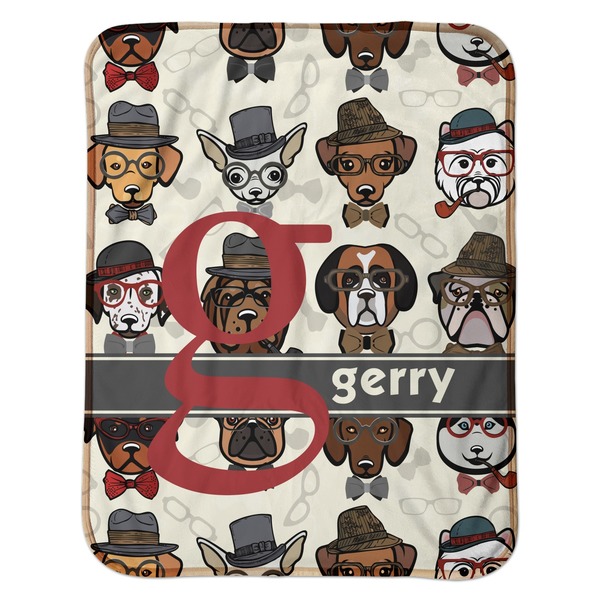 Hipster Dogs Baby Sherpa Blanket - Flat