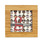 Hipster Dogs Bamboo Trivet with Ceramic Tile Insert (Personalized)