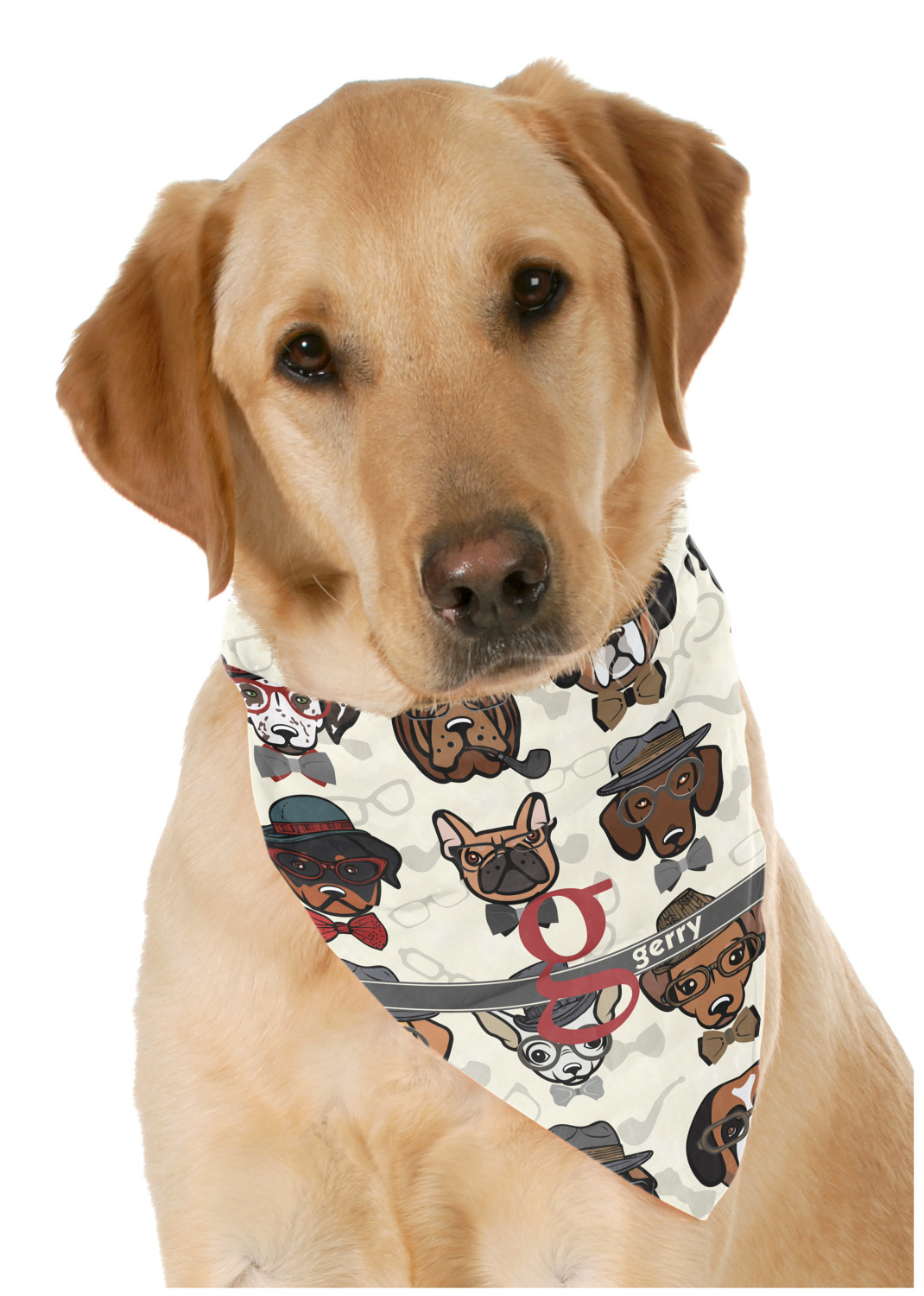 Hipster Dogs Dog Bandana Scarf w/ Name and Initial - YouCustomizeIt