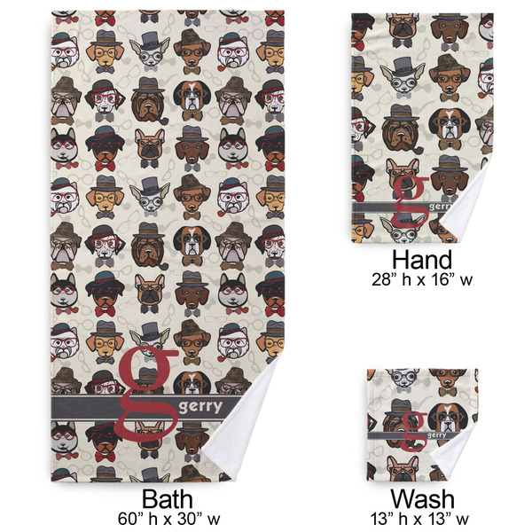 Hipster Dogs Bath Towel Sets - 3-piece - Approval