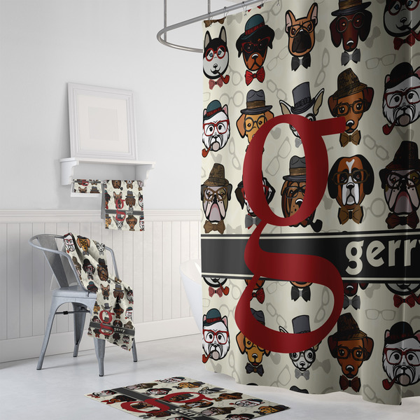 Hipster Dogs Bath Towel Sets - 3-piece - In Context