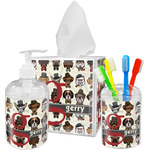 Hipster Dogs Acrylic Bathroom Accessories Set w/ Name and Initial