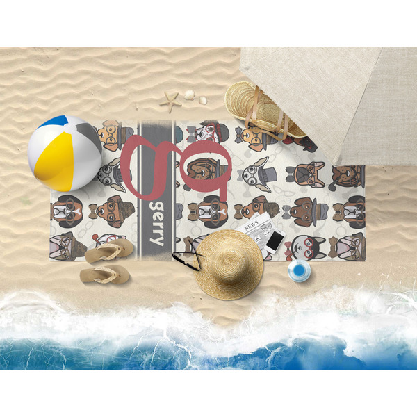 Hipster Dogs Beach Towel Lifestyle