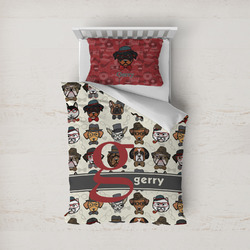 Hipster Dogs Duvet Cover Set - Twin (Personalized)