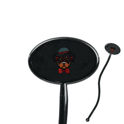 Hipster Dogs 7" Oval Plastic Stir Sticks - Black - Single Sided