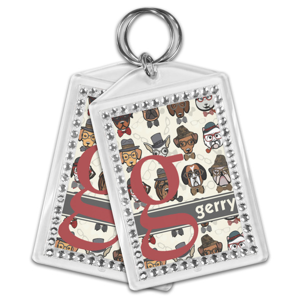 Hipster Dogs Bling Keychain - MAIN
