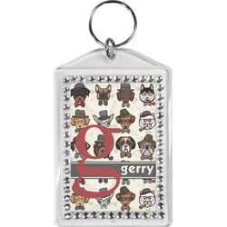 Hipster Dogs Bling Keychain (Personalized)