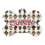 Hipster Dogs Bone Shaped Dog ID Tag (Personalized)