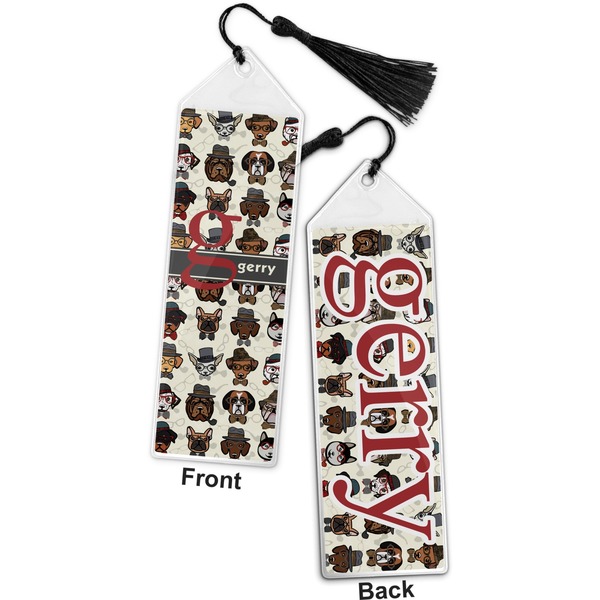 Hipster Dogs Bookmark with tassel - Front and Back