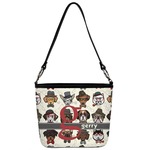 Hipster Dogs Bucket Bag w/ Genuine Leather Trim (Personalized)