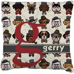 Hipster Dogs Faux-Linen Throw Pillow 18" (Personalized)