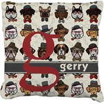 Hipster Dogs Faux-Linen Throw Pillow 26" (Personalized)