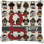 Hipster Dogs Faux-Linen Throw Pillow (Personalized)