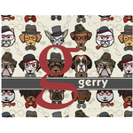 Hipster Dogs Woven Fabric Placemat - Twill w/ Name and Initial