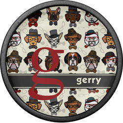 Hipster Dogs Cabinet Knob (Black) (Personalized)