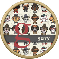 Hipster Dogs Cabinet Knob - Gold (Personalized)