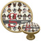 Hipster Dogs Cabinet Knob - Gold (Personalized)