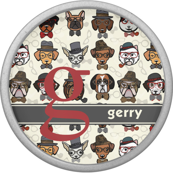 Hipster Dogs Cabinet Knob - Nickel - Front