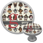 Hipster Dogs Cabinet Knob (Silver) (Personalized)