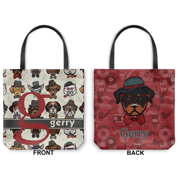 Hipster Dogs Canvas Tote - Front and Back