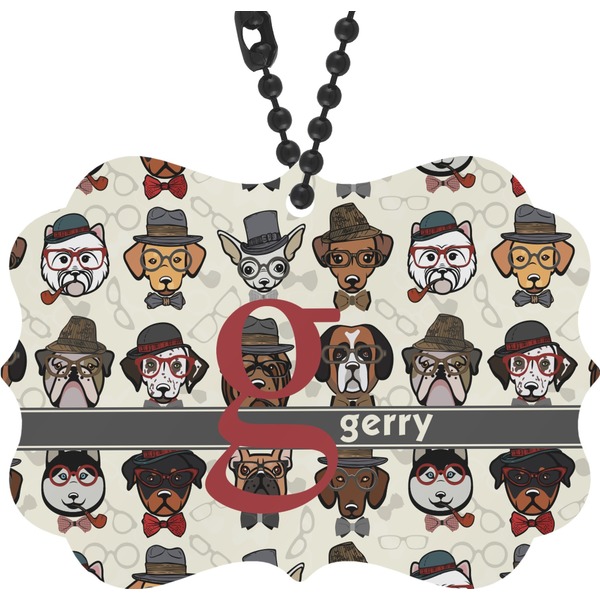 Custom Hipster Dogs Rear View Mirror Charm (Personalized)