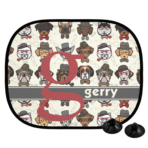 Custom Hipster Dogs Car Side Window Sun Shade (Personalized)