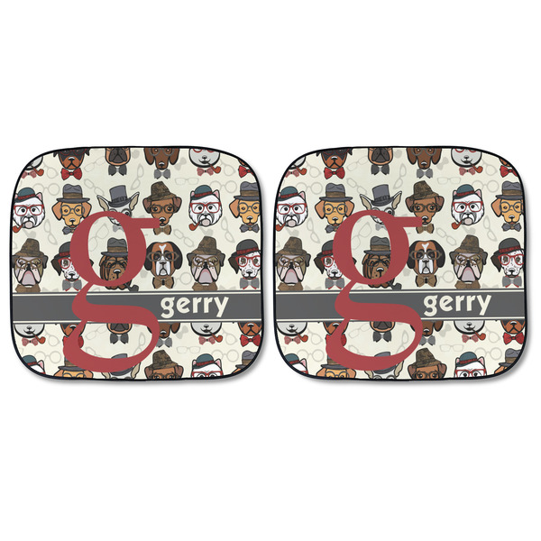Hipster Dogs Car Sun Shades - FRONT