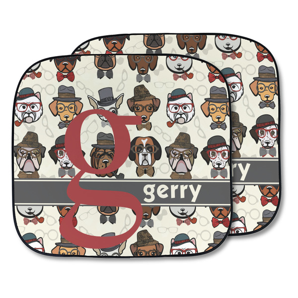 Custom Hipster Dogs Car Sun Shade - Two Piece (Personalized)