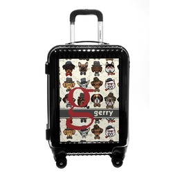 Hipster Dogs Carry On Hard Shell Suitcase (Personalized)