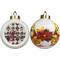 Hipster Dogs Ceramic Christmas Ornament - Poinsettias (APPROVAL)
