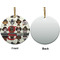 Hipster Dogs Ceramic Flat Ornament - Circle Front & Back (APPROVAL)