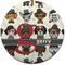 Hipster Dogs Ceramic Flat Ornament - Circle (Front)