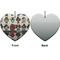 Hipster Dogs Ceramic Flat Ornament - Heart Front & Back (APPROVAL)