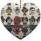 Hipster Dogs Ceramic Flat Ornament - Heart (Front)