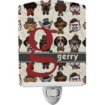 Hipster Dogs Ceramic Night Light (Personalized)