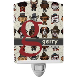 Hipster Dogs Ceramic Night Light (Personalized)