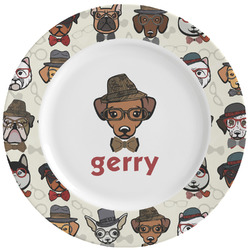 Hipster Dogs Ceramic Dinner Plates (Set of 4) (Personalized)