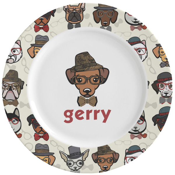 Custom Hipster Dogs Ceramic Dinner Plates (Set of 4)