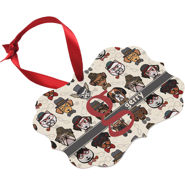 Hipster Dogs Christmas Ornament