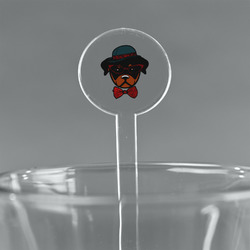 Hipster Dogs 5.5" Round Plastic Stir Sticks - Clear