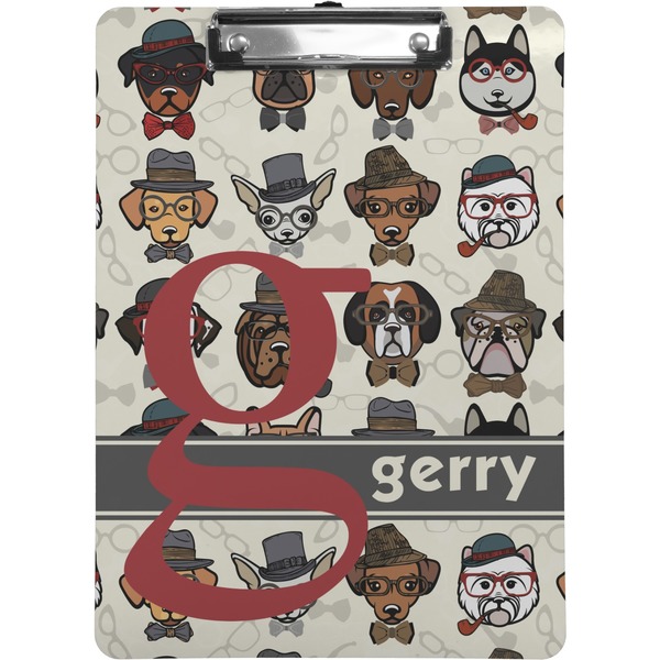Custom Hipster Dogs Clipboard (Letter Size) (Personalized)