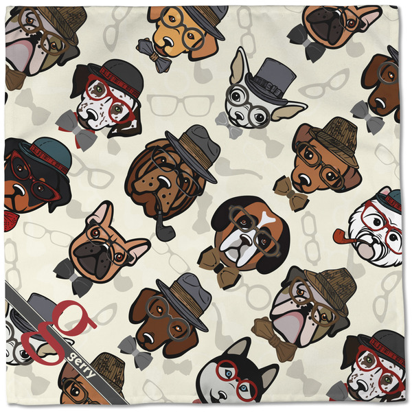 Hipster Dogs Cloth Napkins - Personalized Dinner (Full Open)