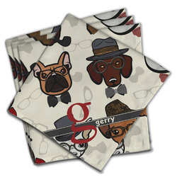 Hipster Dogs Cloth Napkins (Set of 4) (Personalized)