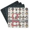 Hipster Dogs Square Rubber Backed Coasters - Set of 4 (Personalized)