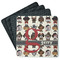Hipster Dogs Square Rubber Backed Coasters - Set of 4 (Personalized)